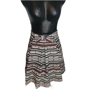 Tristan Striped A Line Pleated Skirt with Bow Detail 4